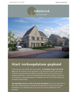 Start verkoop gepland!