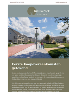 Ben jij al in gesprek voor een woning in Juliuskreek?